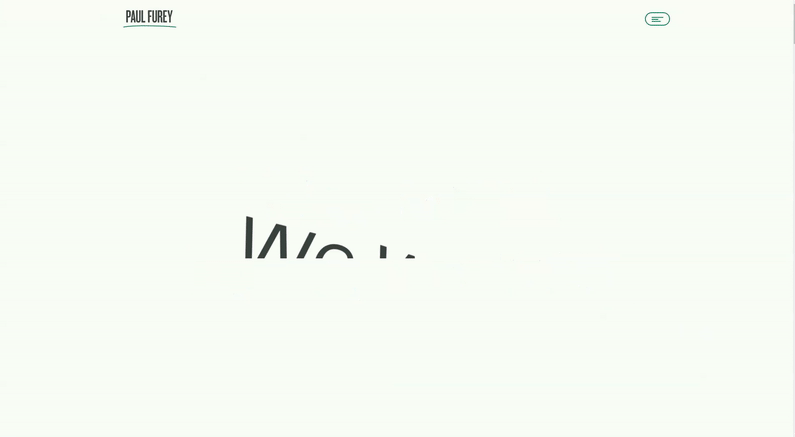 Gif of Paul Furey's animated website text: "We want to be honest, and yet ... we all find good reasons not to be."