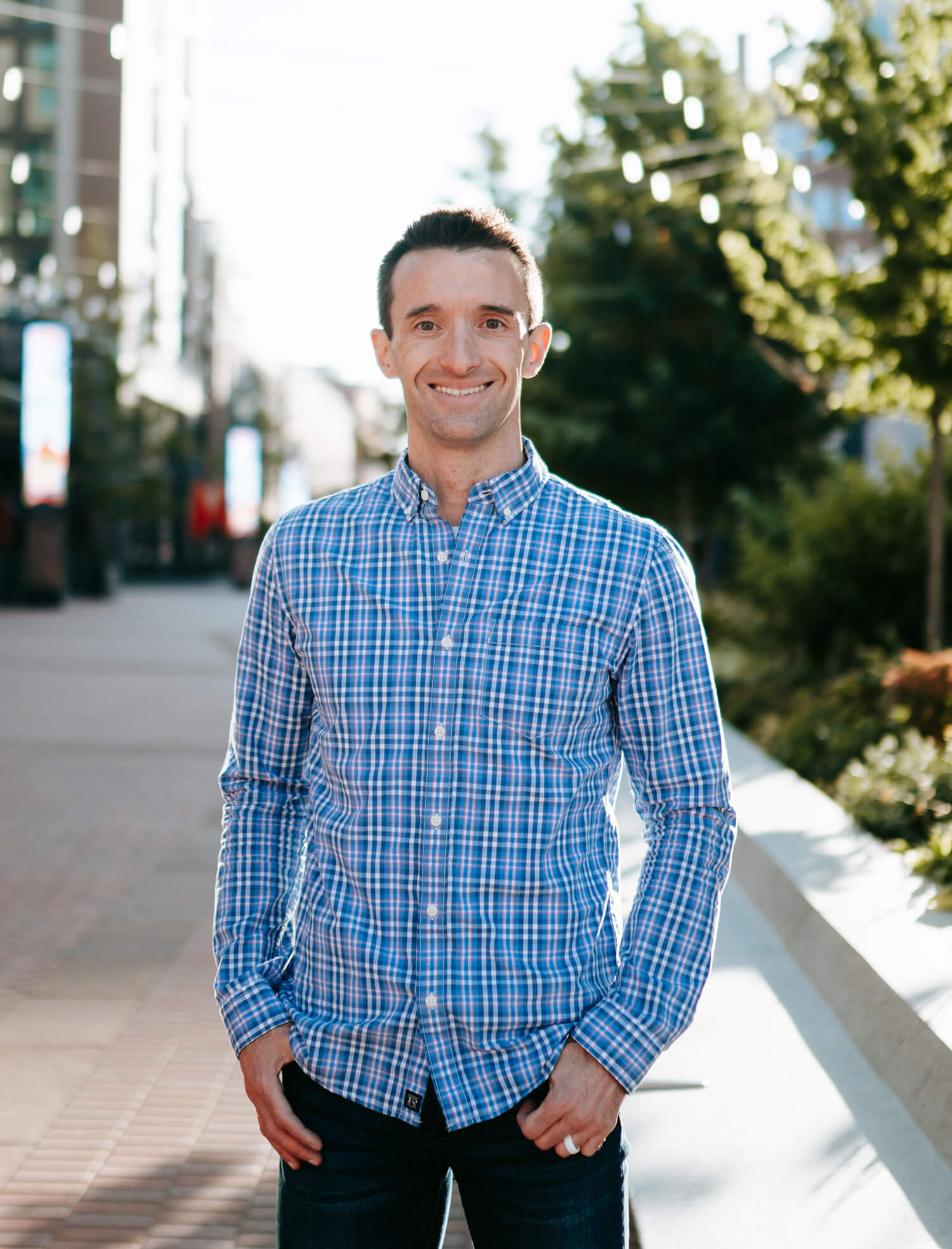 Matt Gartland standing outside, smiling