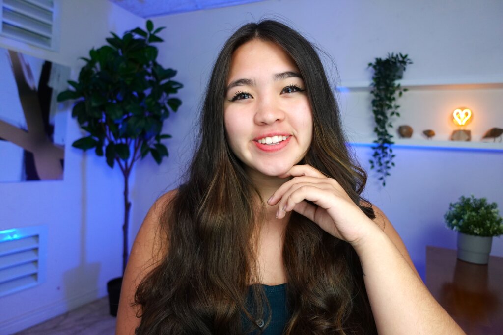 YouTube Creator Aprilynne Alter poses in her home studio.