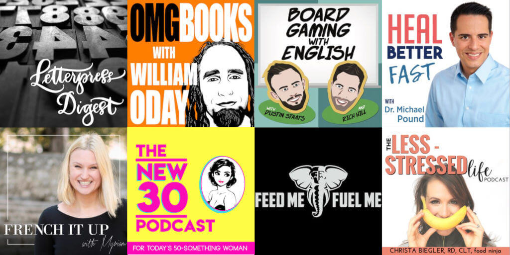 A screenshot of artwork from some of Pat Flynn's Power-Up Podcasting and How to Start a Podcast students