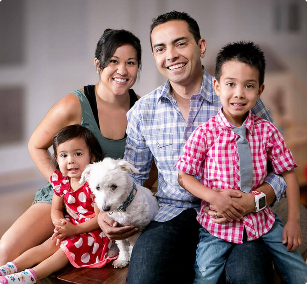 Pat's family, with wife April, son Keoni, and daughter Kailani