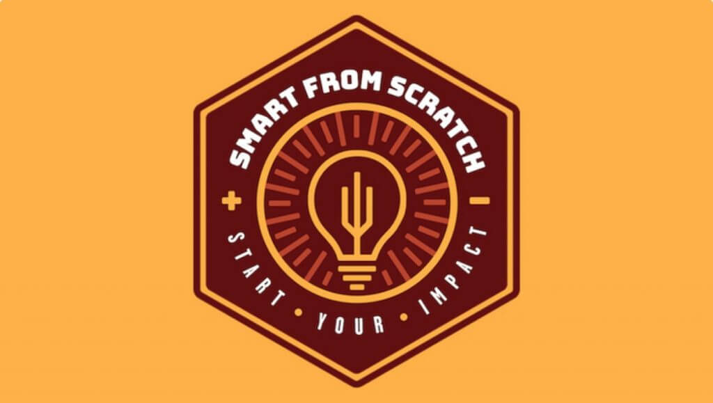 Smart From Scratch logo with a light bulb in the center