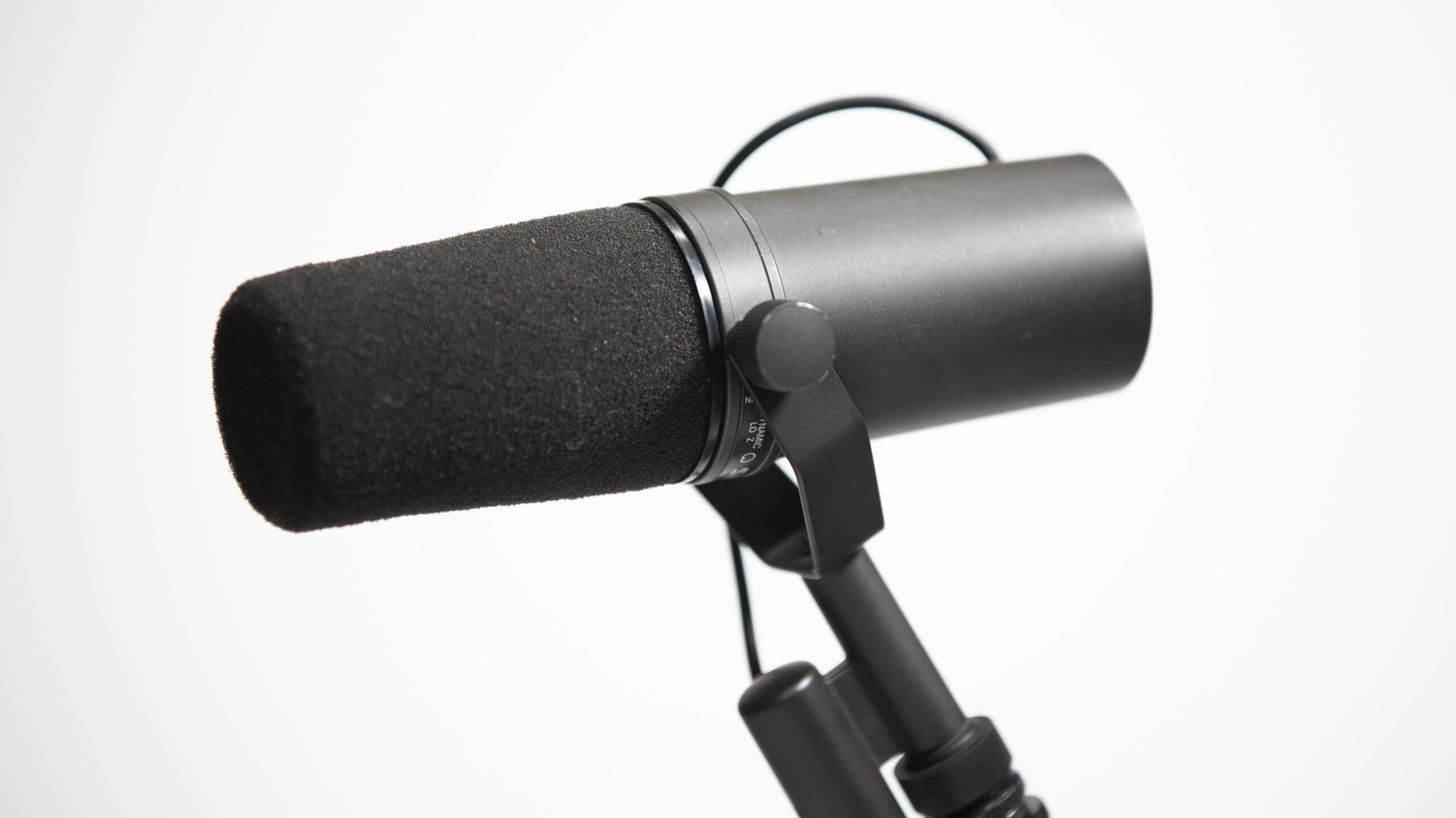 Microphone on a boom arm
