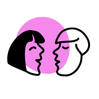 Two people in conversation icon