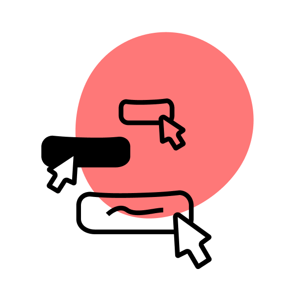 Icon of clicking on pop-up boxes
