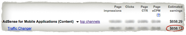 earnings-1 Screenshot showing earnings for Traffic Changer of $658.13.