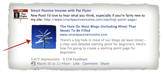 Facebook Blogpost Image Screenshot of a Facebook preview link with image