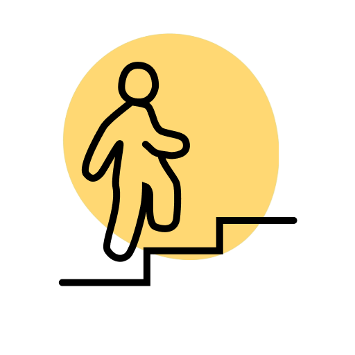 Icon of person climbing stairs