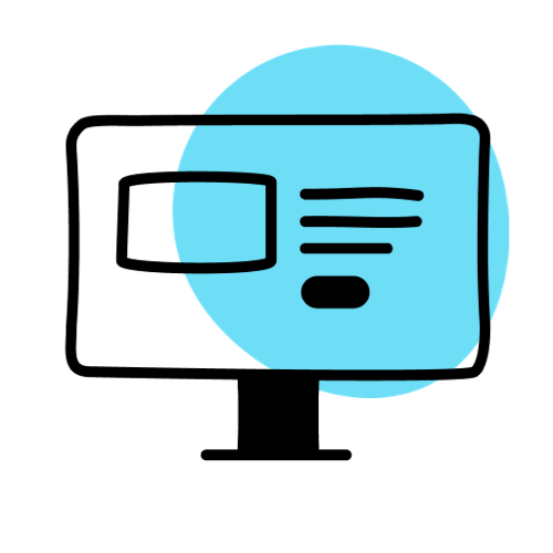 Icon of a computer monitor with website