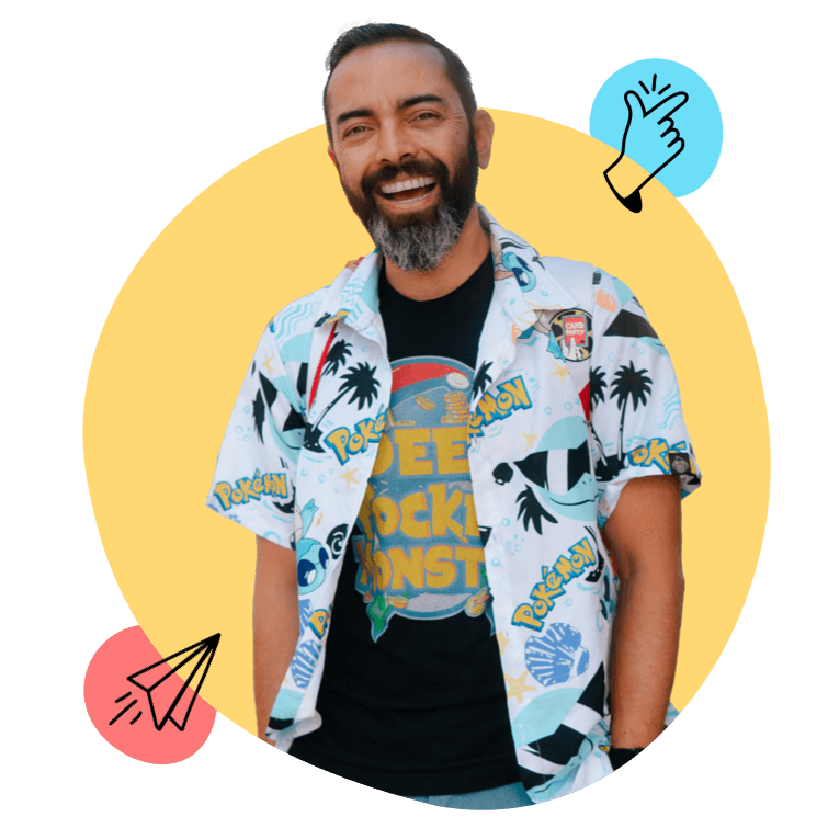 Profile picture of Pat Flynn, founder of Smart Passive Income, in a Deep Pocket Monster shirt