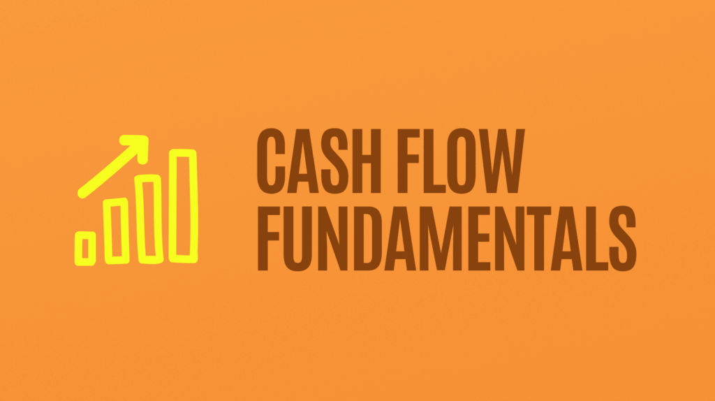 Cash Flow Fundamentals with a growing bar chat icon